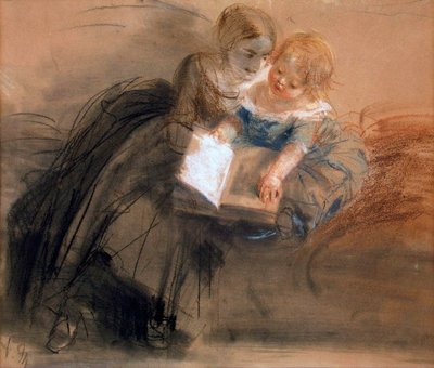Jeune femme avec un enfant - Adolph Menzel