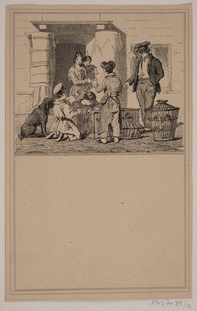 Oiseaux en captivité. N° 9 dans Chr. Winther et M. Rørbye, "25 Images pour petits enfants" - Johan Adolph Kittendorff