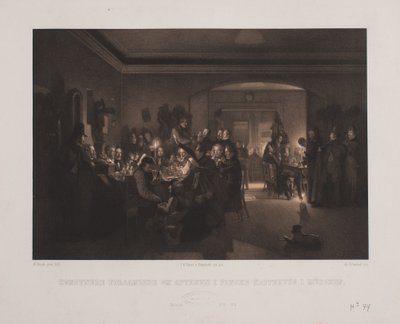 Artistes réunis le soir au café Finck à Munich - Johan Adolph Kittendorff