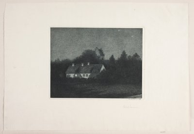 Soirée au clair de lune dans le village de Borup - Adolph Larsen