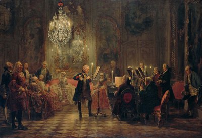 Concert de flûte avec Frédéric le Grand à Sanssouci, 1850-1852 - Adolph Menzel
