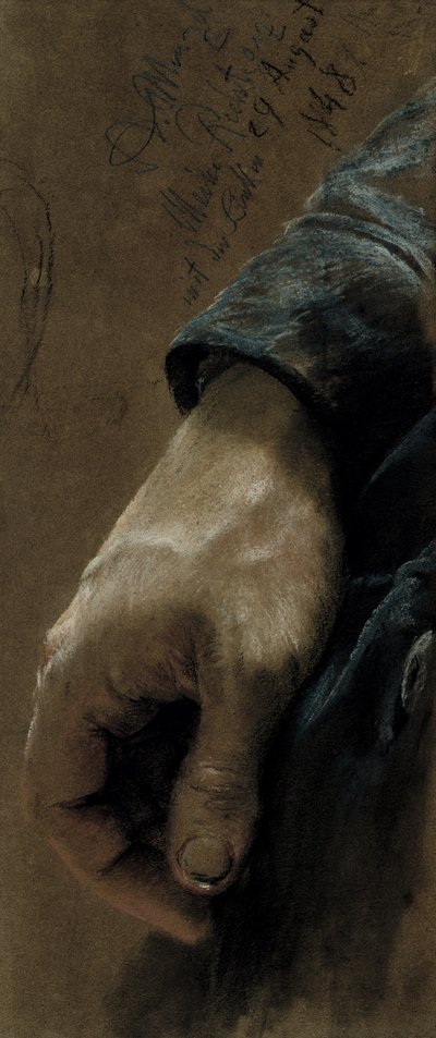Ma main droite dessinée avec ma main gauche - Adolph Menzel