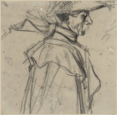 Officier avec chapeau et manteau - Adolph Menzel