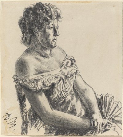 Femme en robe de cour - Adolph Menzel