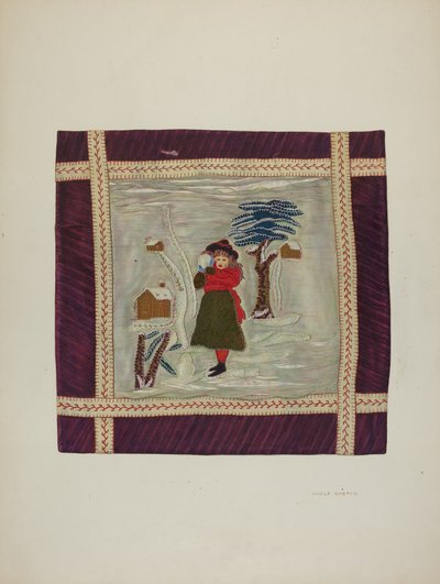 Détail de couvre-lit appliqué, 1941 - Adolph Opstad