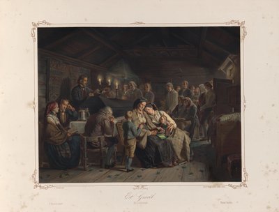 Illustration du livre Norske Folkelivsbilleder par Tidemand, Adolph et publié par Chr. Tønsberg (Christiania, 1858) - Adolph Tidemand