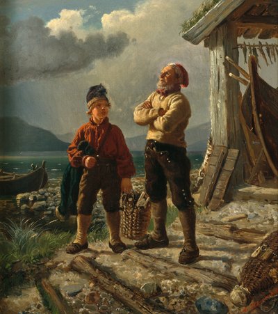 Vieux marin et jeune garçon - Adolph Tidemand