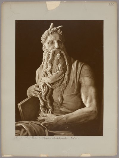 Rome : Détail du Moïse de Michel-Ange - Adolphe Braun