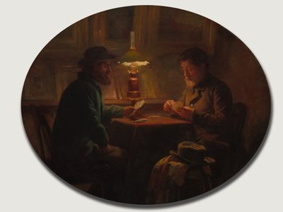 Partie de cartes chez "le Père Martin" - Adolphe Felix Cals
