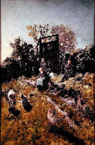 Paysage avec figures et chèvres, avant 1866 - Adolphe Joseph Thomas Monticelli