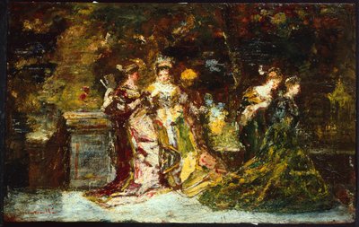 Femmes dans un parc, vers 1858 - Adolphe Joseph Thomas Monticelli