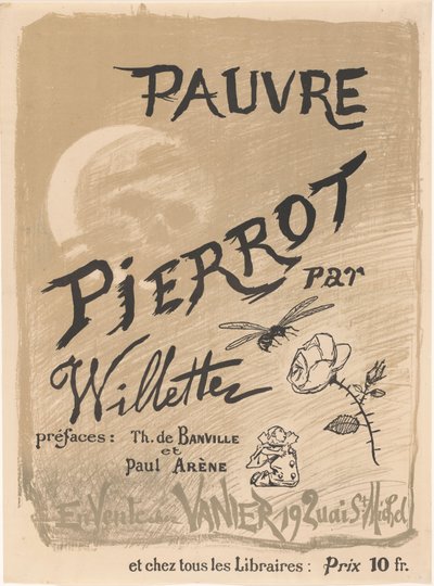 Affiche pour Pauvre Pierrot par Adolphe Léon Willette - Adolphe Leon Willette