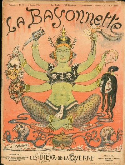 Couverture de "La Baionnette", satirique en couleurs - Adolphe Leon Willette