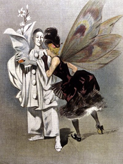 Pierrot et la marraine de Colombine - Adolphe Leon Willette