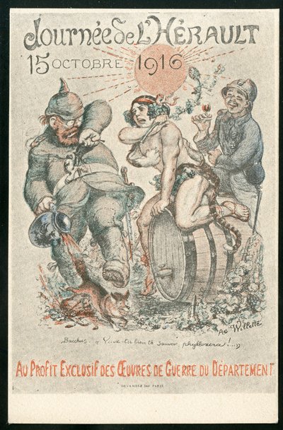 Carte postale, satirique en couleurs - Adolphe Leon Willette