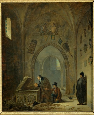 Vivant Denon, en Espagne, remettant dans leurs tombeaux les restes du Cid et de Chimène … - Adolphe Roehn