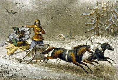 Un Traîneau dans la Neige, Russie - Adolphe Rouargue