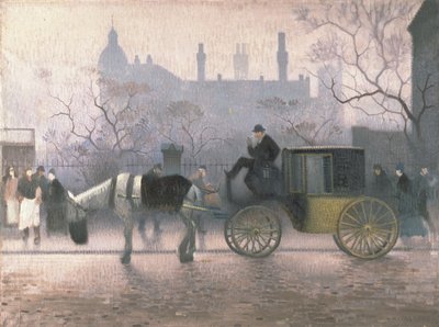 Vieux cab à All Saints, Manchester - Adolphe Valette