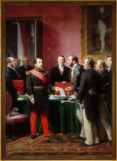 Napoléon III remet au baron Haussmann le décret d