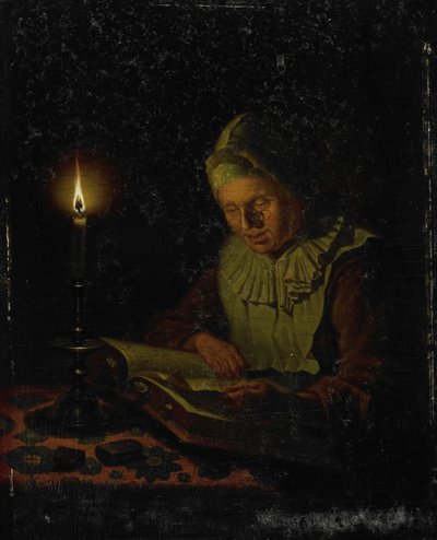 Vieille femme lisant - Adriaan Meulemans