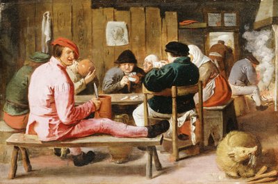 Paysans fumant et buvant à une table dans une taverne, c.1625 - Adriaen Brouwer