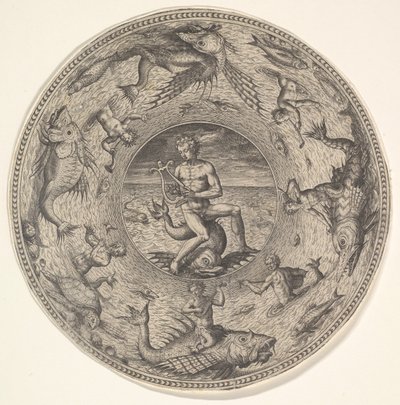 Arion sur un dauphin entouré d