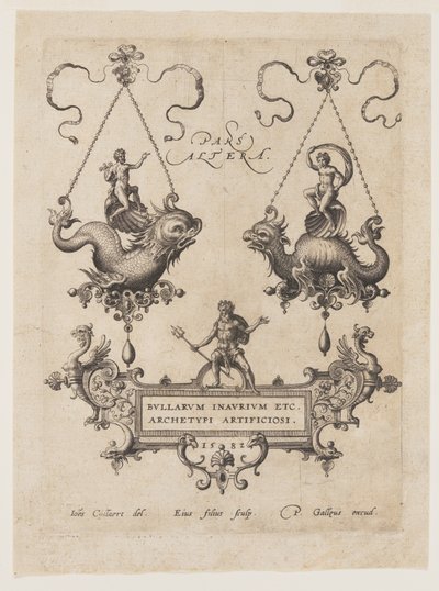 Modèles de pendentifs avec des monstres marins - Adriaen Collaert