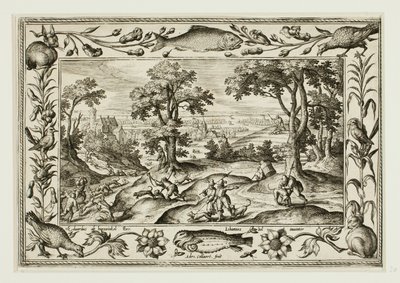 Chasse au lièvre, tiré de Paysages avec scènes de l