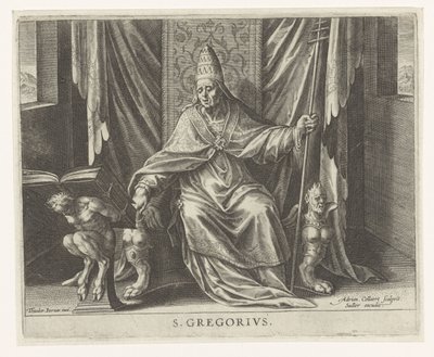 Saint Grégoire De vier kerkvaders (titre de la série) - Adriaen Collaert