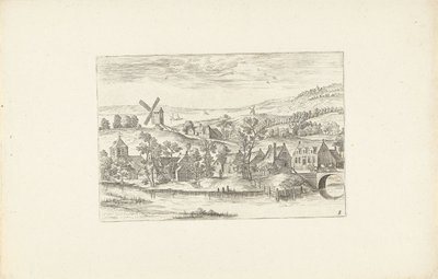 Paysage avec une rivière et un moulin à vent - Adriaen Collaert