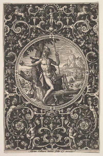 Paris dans un cadre décoratif avec grotesques, vers 1580-1600 - Adriaen Collaert