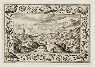 Chasse au lapin, tiré de Paysages avec scènes de l