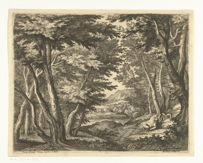Paysage avec trois hommes dans une clairière - Adriaen Frans Boudewyns