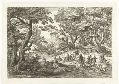 Paysage avec chasse (Paysages avec chasseurs) - Adriaen Frans Boudewyns