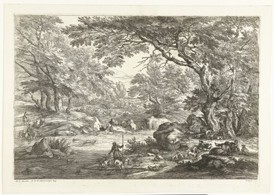 Paysage avec chasseurs au repos (Paysages avec chasseurs) - Adriaen Frans Boudewyns