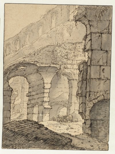 Vue dans le Colisée, Rome - Adriaen Honich (attributed to)