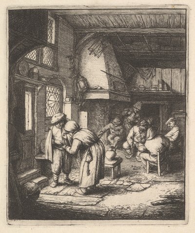 Paysanne payant sa note, 17ème siècle - Adriaen Jansz. van Ostade