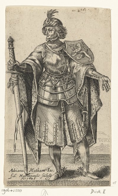 Portrait de Dirk I, comte de Hollande - Comtes et comtesses de Hollande (titre de la série) - Adriaen Matham