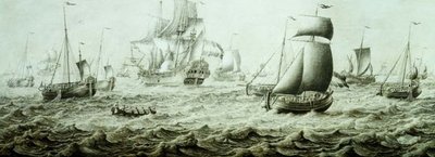 Navires dans des eaux agitées - Adriaen van Salm