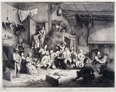 Der Tanz im Kabarett (Bartsch 49) - Adriaen van Ostade