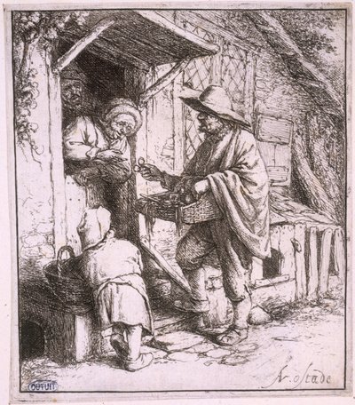 Der Brillenhändler (Bartsch 29) - Adriaen van Ostade