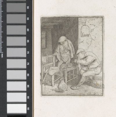 Homme allumant une pipe dans un intérieur - Adriaen van Ostade