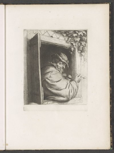 Homme fumant à une fenêtre - Adriaen van Ostade