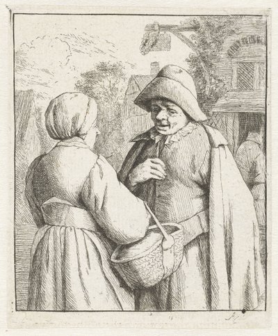 Femme et homme en conversation - Adriaen van Ostade
