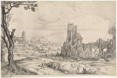 Paysage avec les ruines d