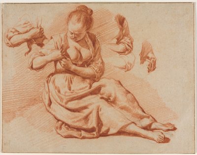 Femme assise cherchant des puces, c. 1671 - Adriaen van de Velde