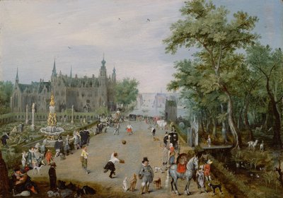 Jeu de Paume devant un palais de campagne - Adriaen van de Venne