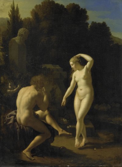 Une nymphe dansant au son de la flûte d