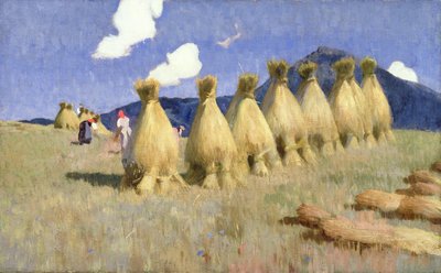 Sept gerbes de maïs en Haute-Hongrie, vers 1906 - Adrian Scott Stokes