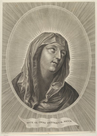 La tête de la Vierge regardant vers la droite, dans un cadre ovale, d